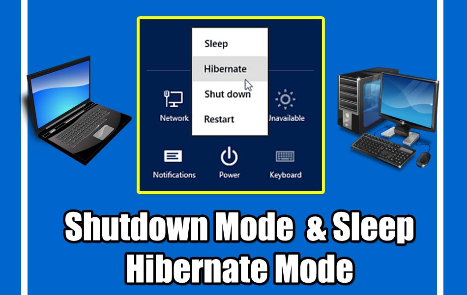 Hibernate Mode Shutdown Mode And Sleep Mode Hindi