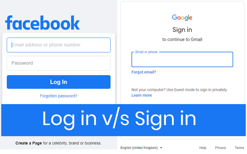 log in and sign in difference